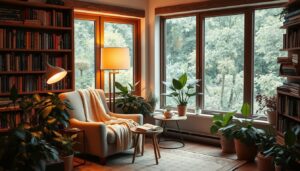 relaxing reading area setup